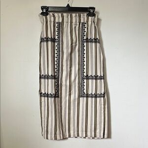 Zara Black and Cream Striped Pencil Skirt